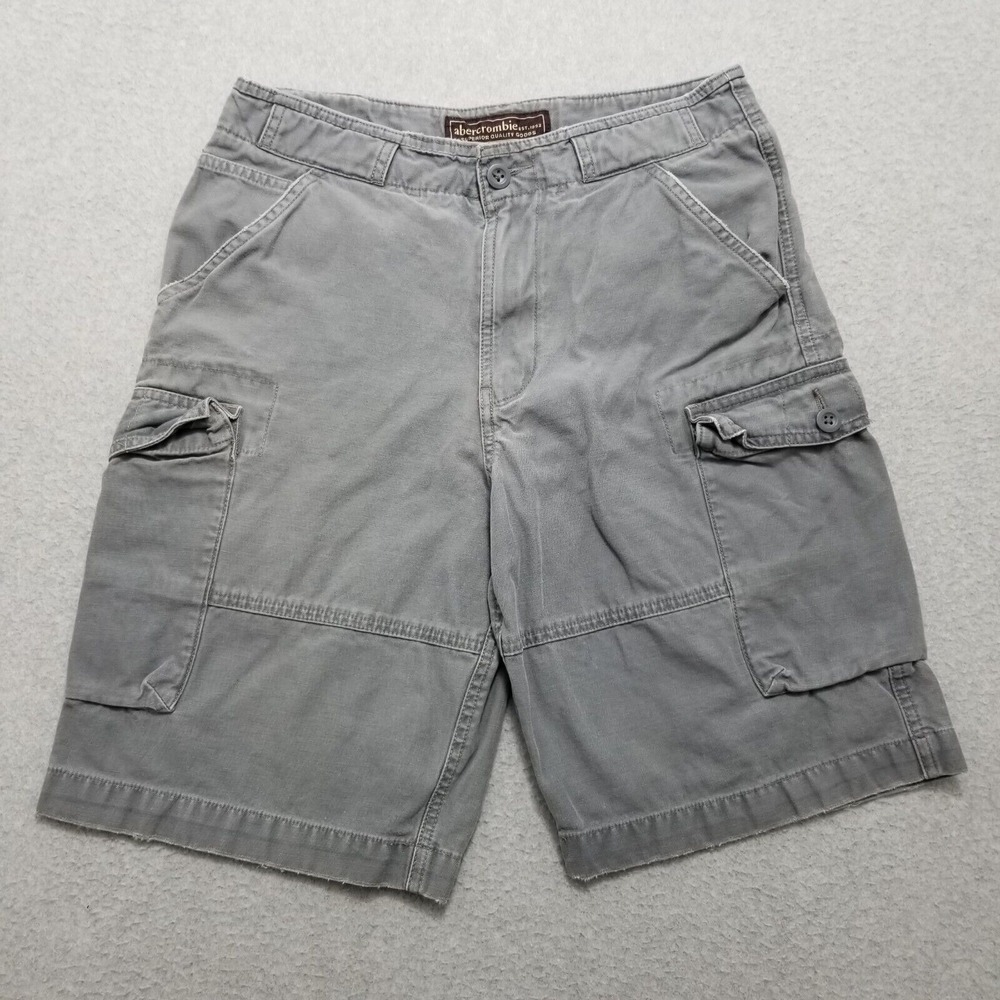 Abercrombie & Fitch Shorts Womens 14 Gray Cargo Pockets Cotton Outdoor‎
